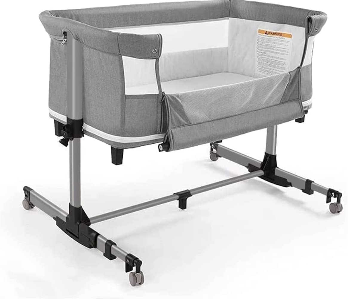 230816022829818_1 nordmiex 3 in 1 Baby Crib Bedside Crib,Baby Bassinet,Baby Bed Adjustable Portable Bed for Infant/Baby,Khaki - Image 1